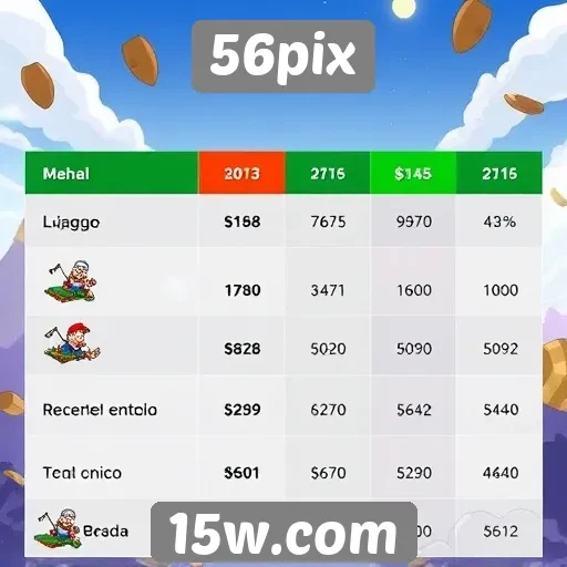 Comparativo de preços entre jogos na plataforma 56pix